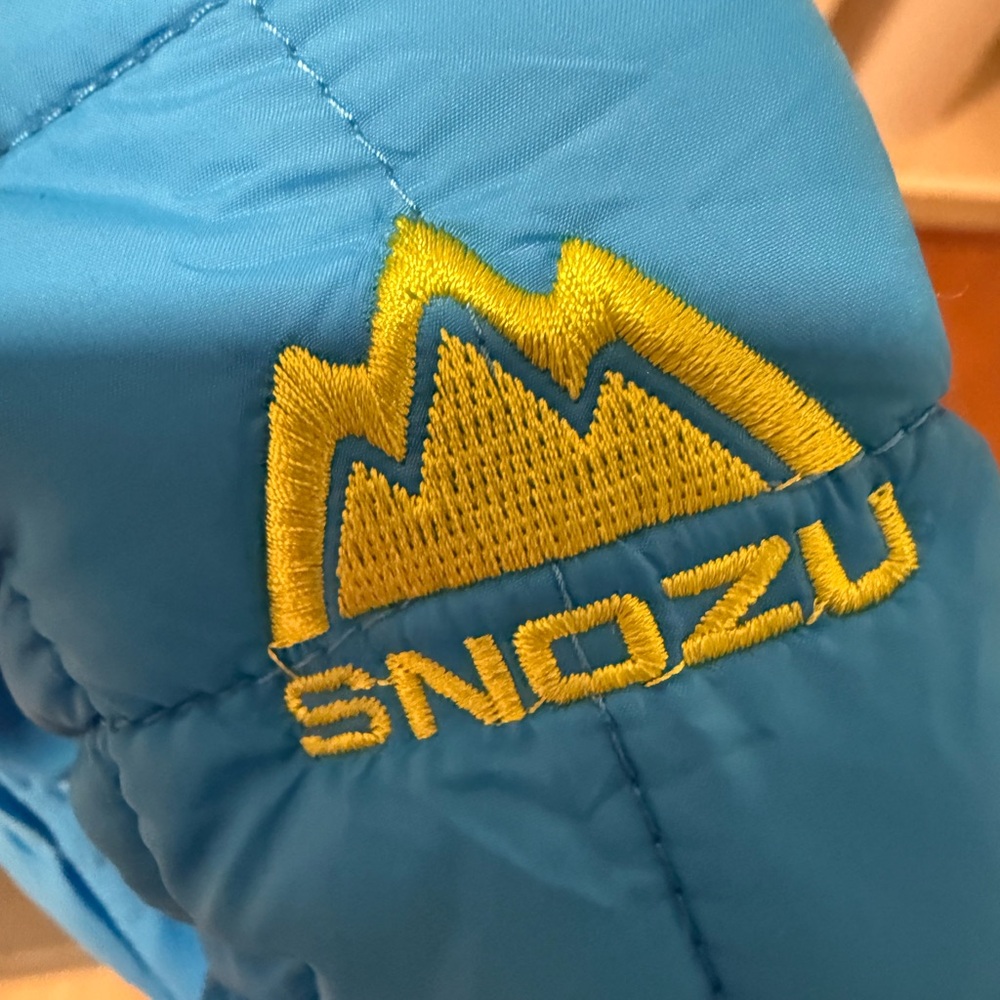 Snozu Kids Blue Puffer Suit with Lime Accents - Picture 5 of 5
